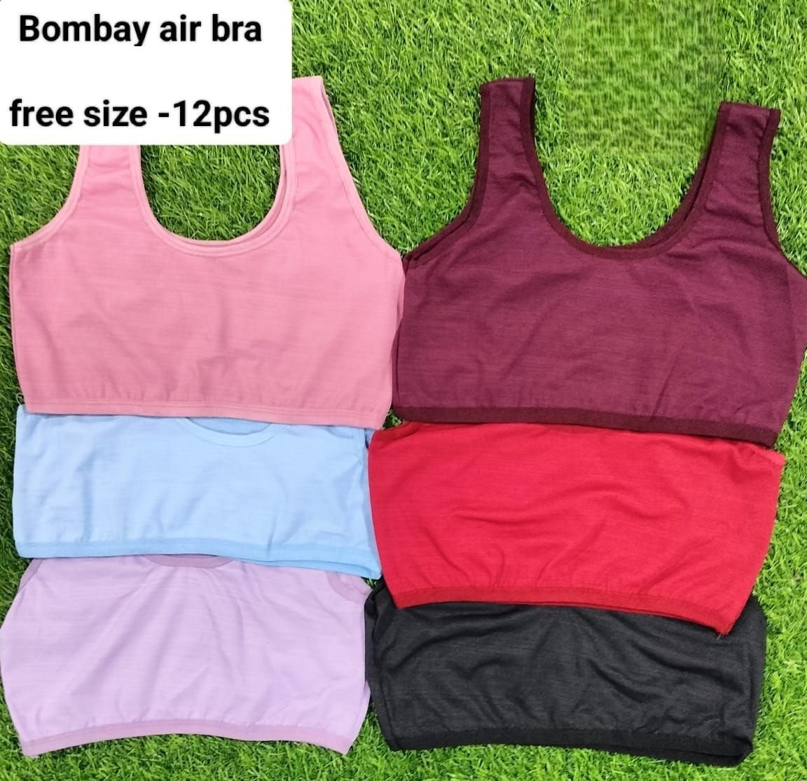 Bombay Air Bra for Women Pack of 12 | Free Size Cotton Sports Bra | Multicolor Daily Use Bralette Co
