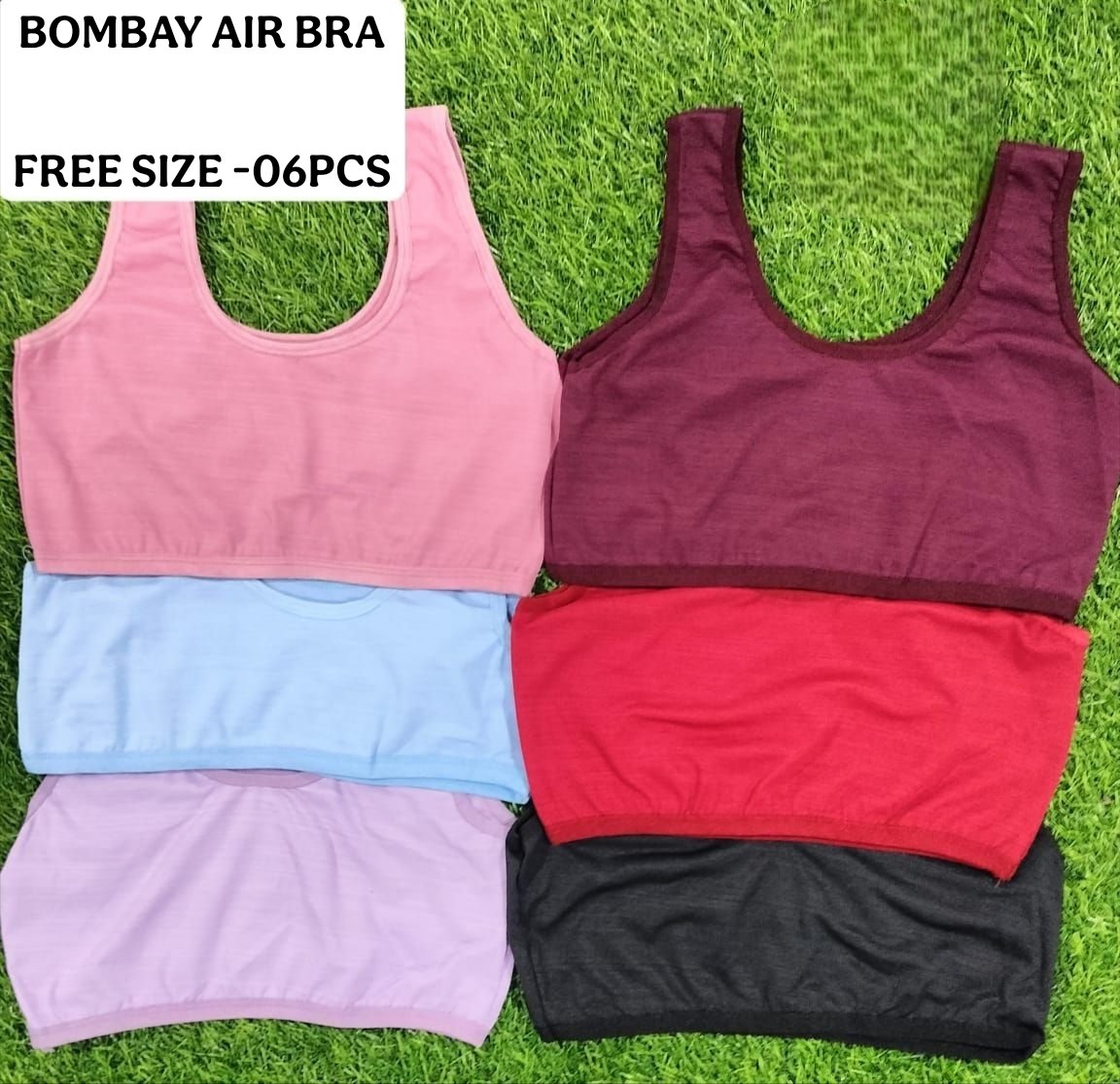 Bombay Air Bra for Women Pack of 06 | Free Size Cotton Sports Bra | Multicolor Daily Use Bralette Co