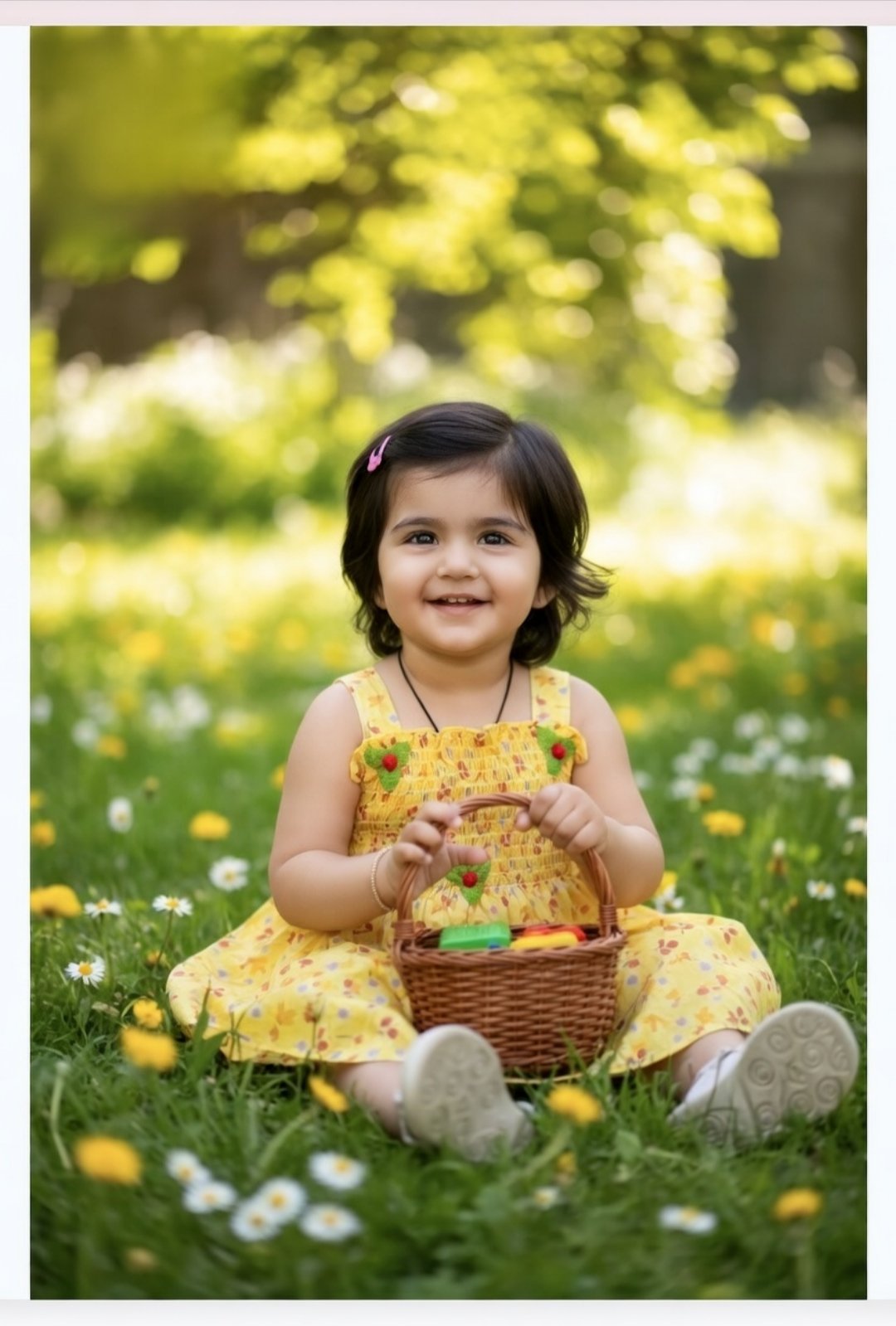 Baby Girl Yellow Smocked Frock Dress | Cotton Summer Strap Dress | 1-5 Years Floral Party Wear | Str